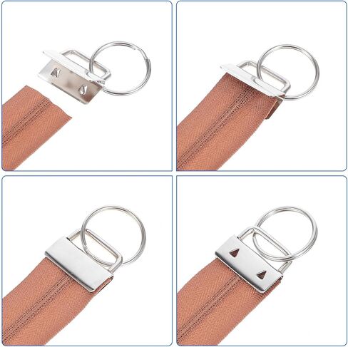 20 Pcs Key Fob Hardware, 1 Inch Keychain Hardware Set with Split Ring Keychain Clamps for Wristlet Key Lanyard DIY Crafts (4 Colors) in Saudi Arabia