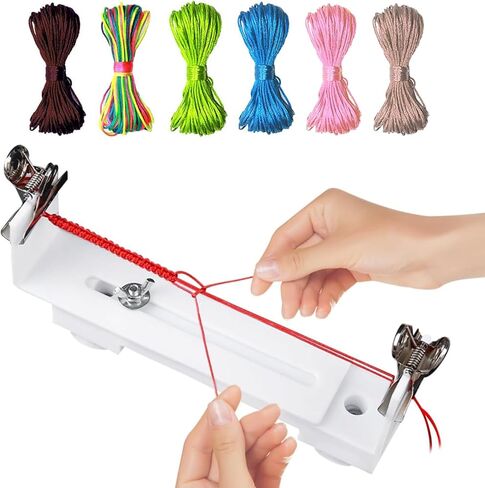 KWOYOS Bracelets Jig Maker, Adjustable Bracelet Braiding Tool with with 6 Colors Macrame Cords for Weaving DIY Craft Hand Bracelet Braiding Tools in Saudi Arabia