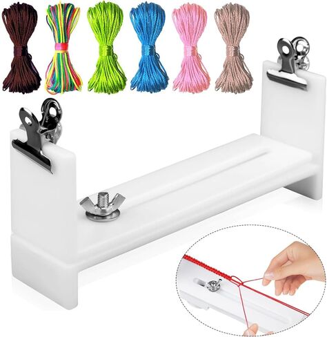 KWOYOS Bracelets Jig Maker, Adjustable Bracelet Braiding Tool with with 6 Colors Macrame Cords for Weaving DIY Craft Hand Bracelet Braiding Tools in Saudi Arabia