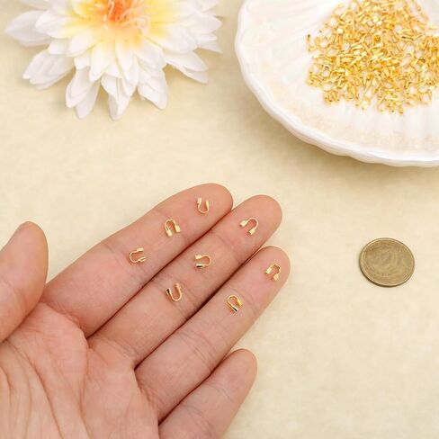 200 PCS Gold Wire Guards for Jewelry Making, Gold Wire Guardians Protectors, Stainless Steel U Shape Brass Wires Guard Loops Thread Protector for Earring Bracelet Necklace DIY Jewelry Making in Saudi Arabia