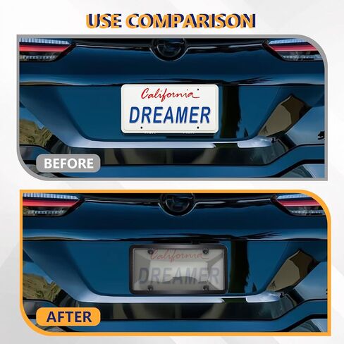 2Pcs Clear License Plate Protector Covers,Unbreakable Transparent License Plate Frames with Screw Cap Kit,Anti-Rust Plastic Front Rear License Plate Holders Compatible with Standard American Vehicles in Saudi Arabia