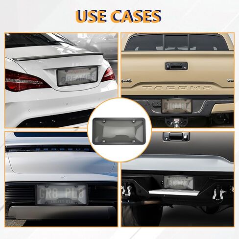 2Pcs Clear License Plate Protector Covers,Unbreakable Transparent License Plate Frames with Screw Cap Kit,Anti-Rust Plastic Front Rear License Plate Holders Compatible with Standard American Vehicles in Saudi Arabia