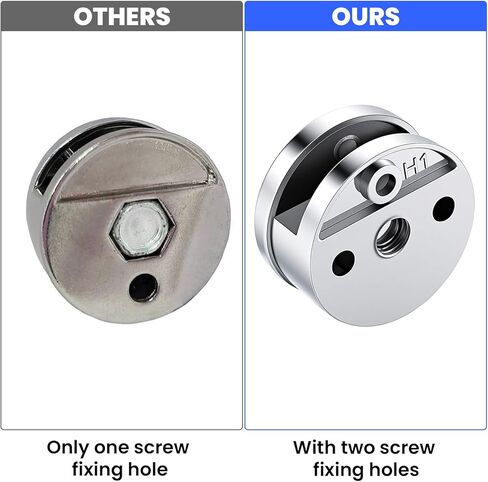 4 Pack Mirror Clips for Frameless Mirror, 3-5mm Mirrors Mounting Hardware, Zinc Alloy Dual Screw Mirrors Holder Clips with Heavy Duty Long Screws and Anchors in Saudi Arabia