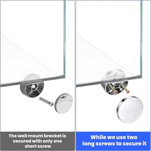 4 Pack Mirror Clips for Frameless Mirror, 3-5mm Mirrors Mounting Hardware, Zinc Alloy Dual Screw Mirrors Holder Clips with Heavy Duty Long Screws and Anchors in Saudi Arabia