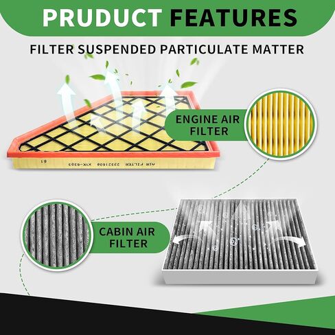 Cabin & Engine Air Filter Set Fits for Traverse 2018-2025, Blazer 2019-2025, Acadia 2017-2025, XT5 2017-2025, XT6 2020-2025, Replaces 23321606 13356916 CF11966 CA12166 in Saudi Arabia