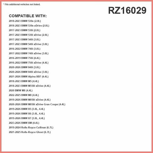 فلتر هواء المقصورة للتحكم في الرائحة من PureFLOW RZ16029 يناسب 2019-2026 BMW X5 3.0L، 4.4L، X7 3.0L، 4.4L، X6 3.0L، 4.4L، M850i ​​xDrive 4.4L in Kuwait