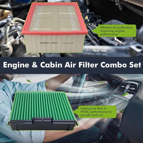 53034051AB Engine Air Filter& 68406048AA Cabin Air Filter w/Activated Carbon & Filter Door for Dodge Ram 1500 2500 3500 4500 5500, for Journey Avenger Compass Patriot Caliber Chrysler 200 (2007–2023) in Saudi Arabia
