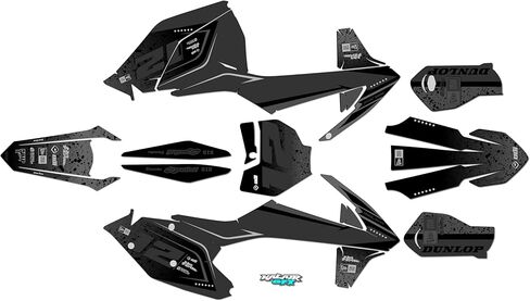 مجموعة رسومات لـ Ktm SX SXF 125-250-350-450 (2016-2018) Shark Series Smoke 21 Mil - ملصقات الدراجات النارية للدراجة الترابية، ملصقات سيارات سباق الدراجات النارية ملحقات موتوكروس بدون بلاستيك in Kuwait