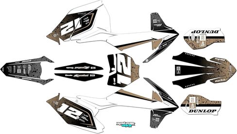 مجموعة رسومات لـ Ktm SX SXF 125-250-350-450 (2016-2018) Shark Series Smoke 21 Mil - ملصقات الدراجات النارية للدراجة الترابية، ملصقات سيارات سباق الدراجات النارية ملحقات موتوكروس بدون بلاستيك in Kuwait