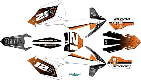 مجموعة رسومات لـ Ktm SX SXF 125-250-350-450 (2016-2018) Shark Series Smoke 21 Mil - ملصقات الدراجات النارية للدراجة الترابية، ملصقات سيارات سباق الدراجات النارية ملحقات موتوكروس بدون بلاستيك in Kuwait