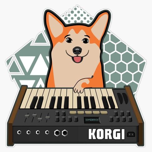 MAGNET Funny Synthesizer Fan Korgi Corgi Dog Lover Magnetic Sticker Vinyl Waterproof Magnet Decal Car 5" in Saudi Arabia