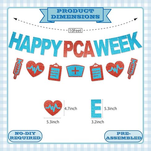 Happy PCA Week Banner - NO DIY Patient Care Assistant Party Decorations For PCA Week Appreciation Gifts Glitter in Saudi Arabia