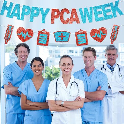 Happy PCA Week Banner - NO DIY Patient Care Assistant Party Decorations For PCA Week Appreciation Gifts Glitter in Saudi Arabia