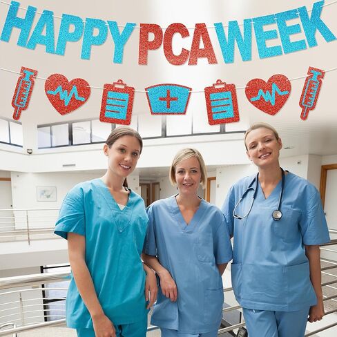 Happy PCA Week Banner - NO DIY Patient Care Assistant Party Decorations For PCA Week Appreciation Gifts Glitter in Saudi Arabia