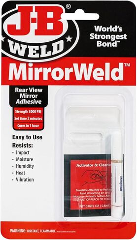 J-B Weld MirrorWeld Carded .2 فلوريدا. أوقية. لاصق ومسرع مرآة الرؤية الخلفية in Kuwait