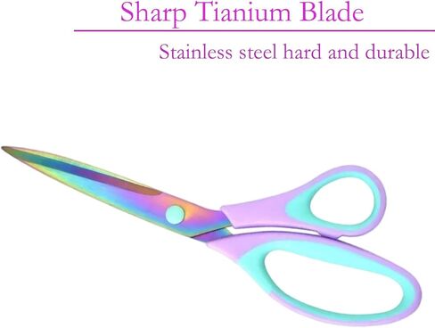 Ribbon Scissors Set, Sharp Scissor All Purpose Stainless Steel Titanium Blades, Comfort Grip Handles, Paper Cutting Fabric Scissors Kit Tool Great for Home Supplies, 3 Pack, Pink/Green in Saudi Arabia