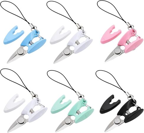 6 Pcs Mini Travel Scissors, Small Scissors for Crafts with Cover Portable Compact Scissor for Travel Crafts Sewing Yarn in Kuwait