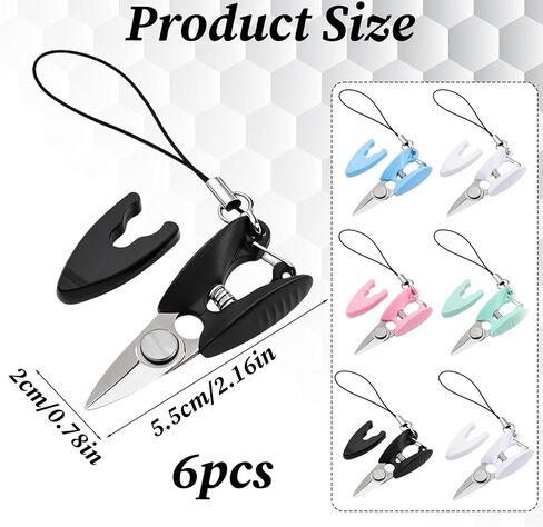 6 Pcs Mini Travel Scissors, Small Scissors for Crafts with Cover Portable Compact Scissor for Travel Crafts Sewing Yarn in Kuwait