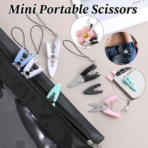 6 Pcs Mini Travel Scissors, Small Scissors for Crafts with Cover Portable Compact Scissor for Travel Crafts Sewing Yarn in Kuwait