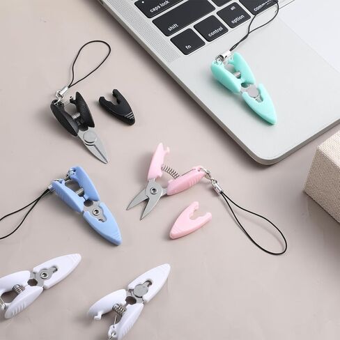 6 Pcs Mini Travel Scissors, Small Scissors for Crafts with Cover Portable Compact Scissor for Travel Crafts Sewing Yarn in Kuwait