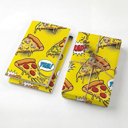 Waffle Wrapping Paper - 2 Sheets Breakfast Theme Gift Wrap with Syrup & Butter - Cute Wrapping Paper for Galentine's Day, Brunch Party & Foodies in Saudi Arabia