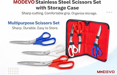 All-Purpose Scissors 3-Pack, Sharp 9-Inch Stainless Steel Kitchen Scissors for Home, Office & Crafting in Kuwait