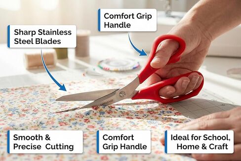All-Purpose Scissors 3-Pack, Sharp 9-Inch Stainless Steel Kitchen Scissors for Home, Office & Crafting in Kuwait