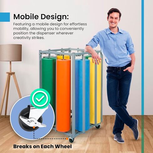 Versatile Art 8 P4per Roll Dispenser - 36 Inch Cutter, Bulletin Board Holder, 8 Butcher Paper Roll & Craft Paper Dispenser - Perfect for Home, School, and Creative Projects in Kuwait