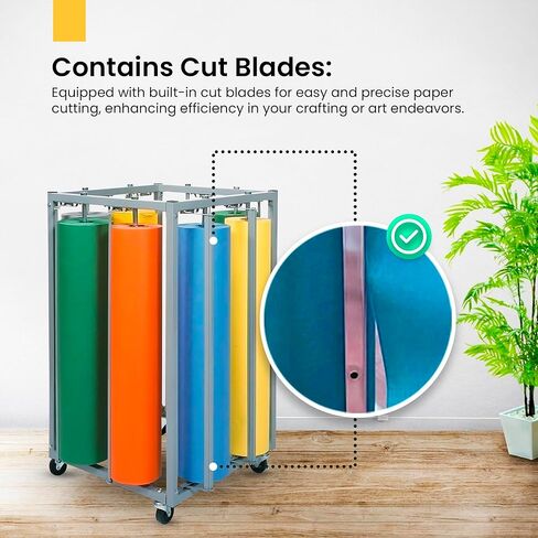 Versatile Art 8 P4per Roll Dispenser - 36 Inch Cutter, Bulletin Board Holder, 8 Butcher Paper Roll & Craft Paper Dispenser - Perfect for Home, School, and Creative Projects in Kuwait