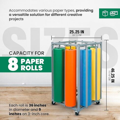 Versatile Art 8 P4per Roll Dispenser - 36 Inch Cutter, Bulletin Board Holder, 8 Butcher Paper Roll & Craft Paper Dispenser - Perfect for Home, School, and Creative Projects in Kuwait