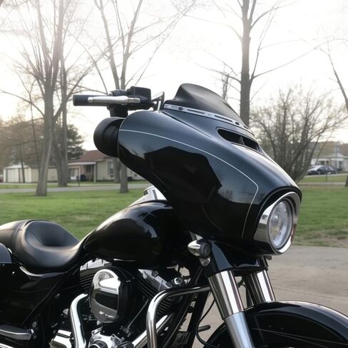XMT-MOTO زجاج أمامي أسود مناسب لدراجة Harley Touring Electra Street Glide 96-2013 in Kuwait