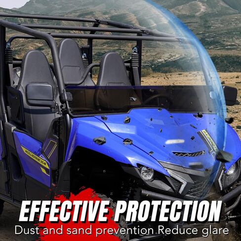 A & UTV PRO Dark Tinted Front Half Windshield for Yamaha Wolverine X2 X4 850,Lightly Dustproof Poly Window Heavy-Duty Anti-Glare half Windscreen for Yamaha Wolverine X2 / X4 2018-2020 Accessories in Kuwait