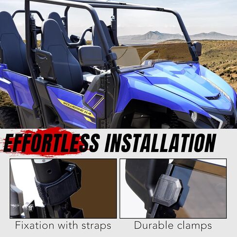 A & UTV PRO Dark Tinted Front Half Windshield for Yamaha Wolverine X2 X4 850,Lightly Dustproof Poly Window Heavy-Duty Anti-Glare half Windscreen for Yamaha Wolverine X2 / X4 2018-2020 Accessories in Kuwait