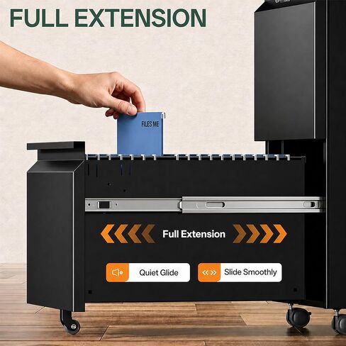 2 Drawer Mobile File Cabinet with Lock, Fully Assembled Except Casters, Under Desk Metal Filing Cabinet for Home Office Organization, Fits Letter/Legal/A4 in Saudi Arabia