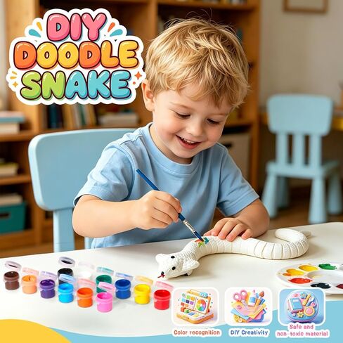 AMCHSURI Remote Control Snake Toy, DIY Doodle Realistic Rc Snake Robot Cobra, Build by Numbers STEM Kit for Kids 3+, Remote Control & Auto Obstacle Avoidance, Birthday Gifts for Boys Girls 3+Years Old in Saudi Arabia
