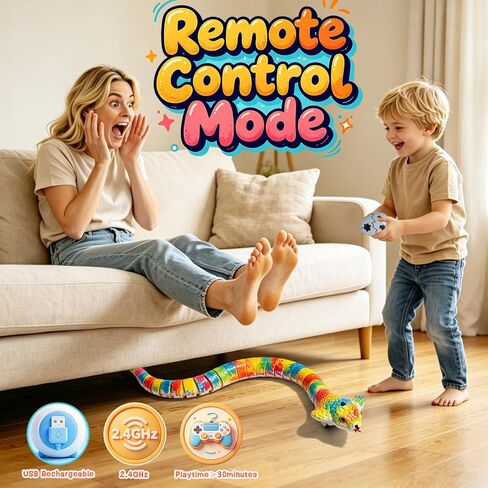 AMCHSURI Remote Control Snake Toy, DIY Doodle Realistic Rc Snake Robot Cobra, Build by Numbers STEM Kit for Kids 3+, Remote Control & Auto Obstacle Avoidance, Birthday Gifts for Boys Girls 3+Years Old in Saudi Arabia