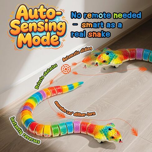AMCHSURI Remote Control Snake Toy, DIY Doodle Realistic Rc Snake Robot Cobra, Build by Numbers STEM Kit for Kids 3+, Remote Control & Auto Obstacle Avoidance, Birthday Gifts for Boys Girls 3+Years Old in Saudi Arabia