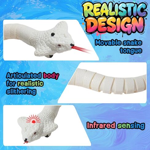 AMCHSURI Remote Control Snake Toy, DIY Doodle Realistic Rc Snake Robot Cobra, Build by Numbers STEM Kit for Kids 3+, Remote Control & Auto Obstacle Avoidance, Birthday Gifts for Boys Girls 3+Years Old in Saudi Arabia