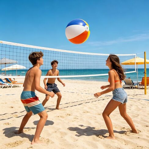 Inflatable Beach Balls, 12 Inch Rainbow Beach Ball Bulk, Beachball Inflatable Swimming Pool Beach Toys for Adults Kids Birthday Luau Summer Water Games Gifts Hawaiian Tropical Party Decorations in Saudi Arabia