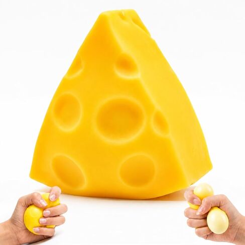 Little Cheese Squishy, Soft and Fast Rebound, Non-Sticky Stress Relief Toy that Calms Nerves and Sharpens Focus, Perfect for Desk Decor, Stocking Stuffers, Office, Home (Square) in Saudi Arabia