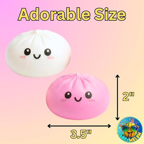 Dumpling Squishy Mystery Box 2 Pcs - 2026 Upgraded Dumplings Squishes for Adults Teens Squeeze Easter Basket Stuffers & Stocking Stuff Smiling Pink and White in Saudi Arabia