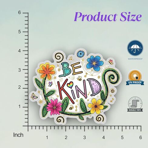 Be Kind Bumper Sticker 5 inch, Be Kind Car Decal, Removable Car Decals, Waterproof Decal for Waterbottle and Laptop – Indoor and Outdoor in Saudi Arabia