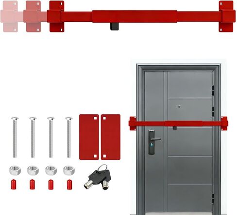 Door Security Bar for Outward Opening Doors, 2500 LBS Resistance, Combination Lock, Adjustable 33"-40" Width, Heavy Duty Safety Door Blocker for Jobsite, Office, Commercial Use in Saudi Arabia