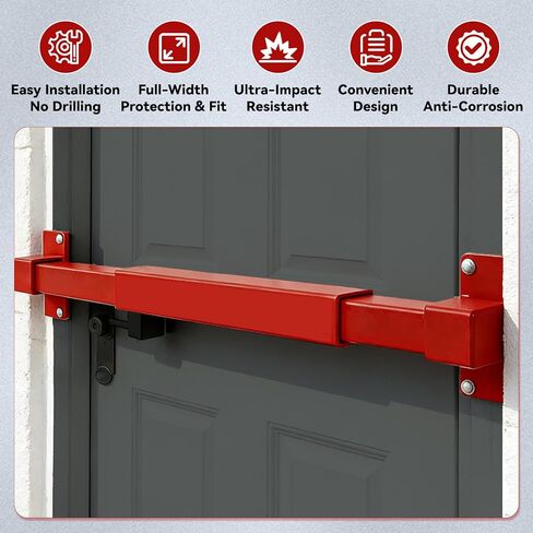 Door Security Bar for Outward Opening Doors, 2500 LBS Resistance, Combination Lock, Adjustable 33"-40" Width, Heavy Duty Safety Door Blocker for Jobsite, Office, Commercial Use in Saudi Arabia