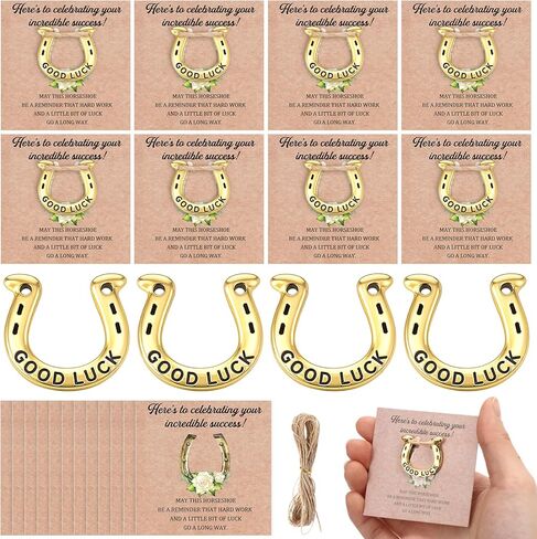 Shappy 20 Sets Good Luck Horseshoe Pocket Token Lucky Horseshoe Charm Coin with Blessing Cards Rope Western Rustic Metal Horse Gifts for St. Patrick's Day Wedding Iris Cowboy Cowgirl Party Favors in Kuwait