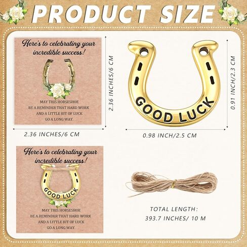 Shappy 20 Sets Good Luck Horseshoe Pocket Token Lucky Horseshoe Charm Coin with Blessing Cards Rope Western Rustic Metal Horse Gifts for St. Patrick's Day Wedding Iris Cowboy Cowgirl Party Favors in Kuwait