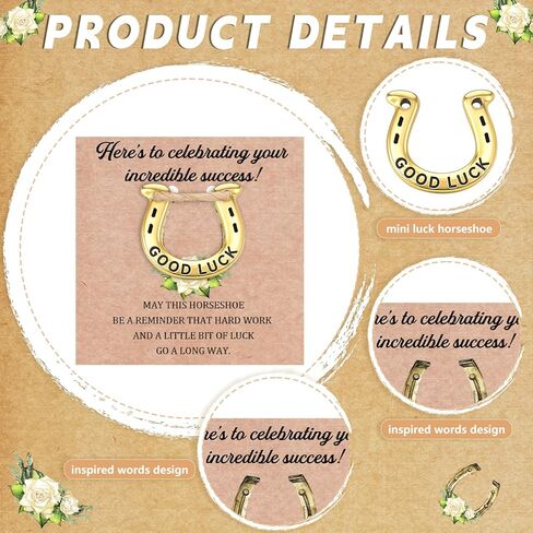 Shappy 20 Sets Good Luck Horseshoe Pocket Token Lucky Horseshoe Charm Coin with Blessing Cards Rope Western Rustic Metal Horse Gifts for St. Patrick's Day Wedding Iris Cowboy Cowgirl Party Favors in Kuwait