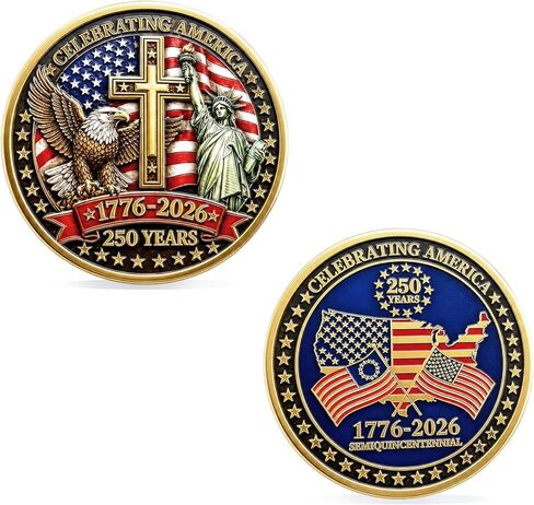 USA 250th Anniversary Commemorative Coin,Veterans Collectors and Coin Enthusiasts Gift,America 250th Gifts for Patriotic Men and Women in Saudi Arabia