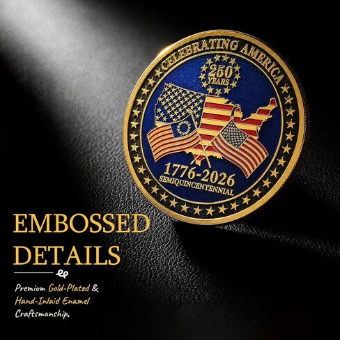 USA 250th Anniversary Commemorative Coin,Veterans Collectors and Coin Enthusiasts Gift,America 250th Gifts for Patriotic Men and Women in Saudi Arabia