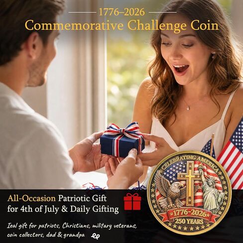 USA 250th Anniversary Commemorative Coin,Veterans Collectors and Coin Enthusiasts Gift,America 250th Gifts for Patriotic Men and Women in Saudi Arabia